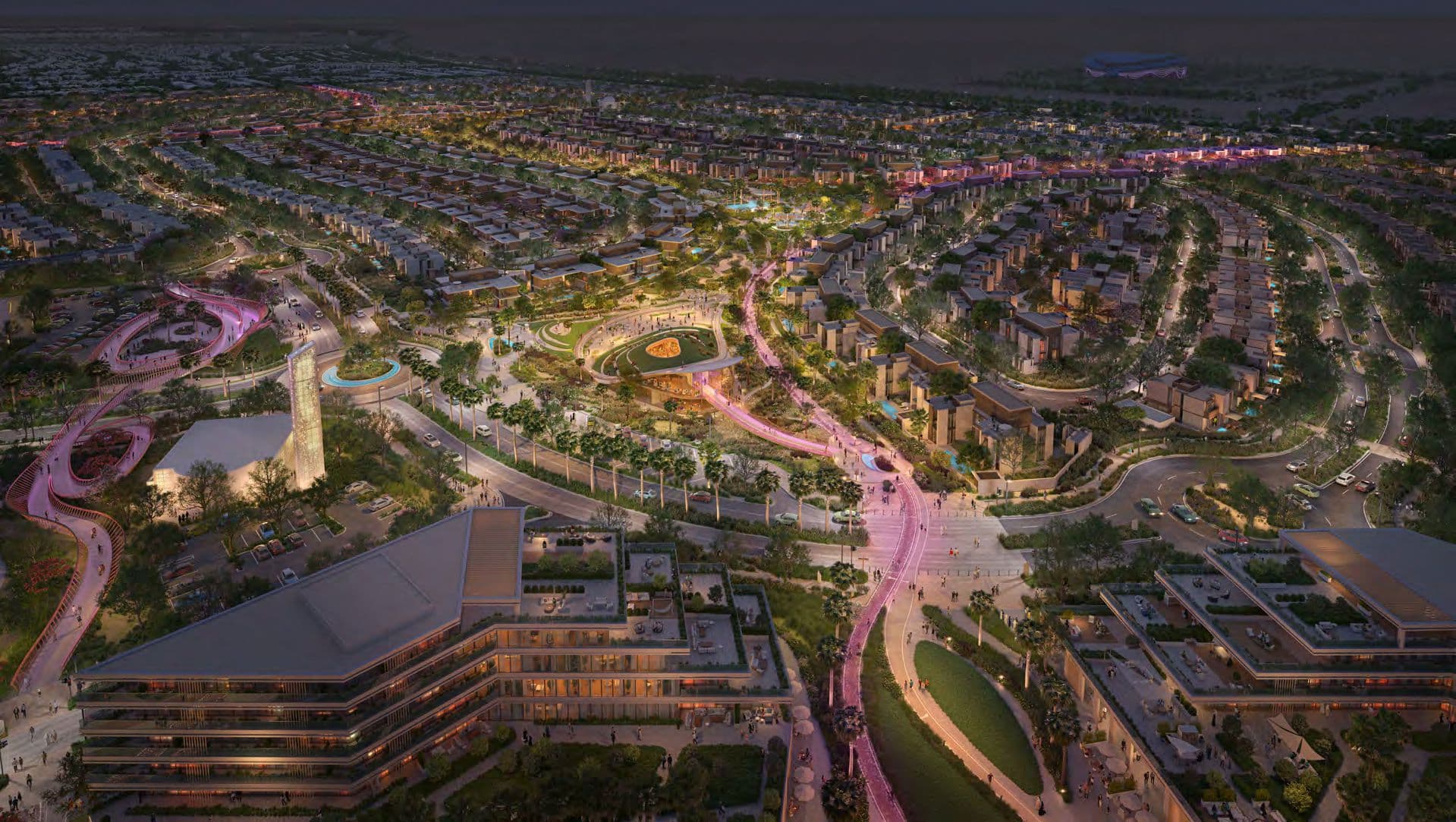 Athlon — masterplan at night