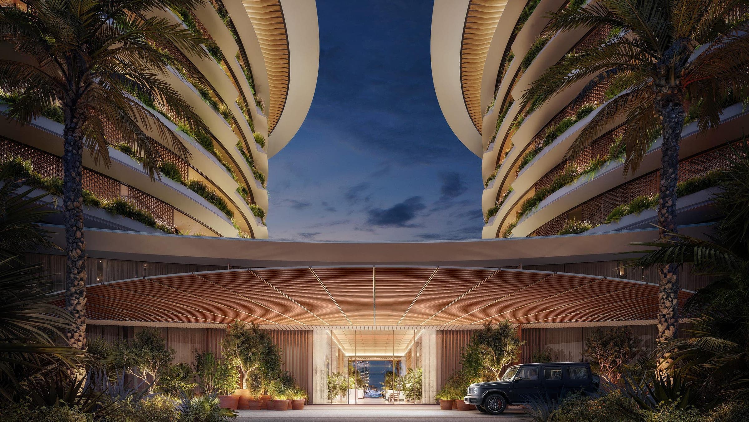 The Dubai Beach EDITION — arrival porte cochere