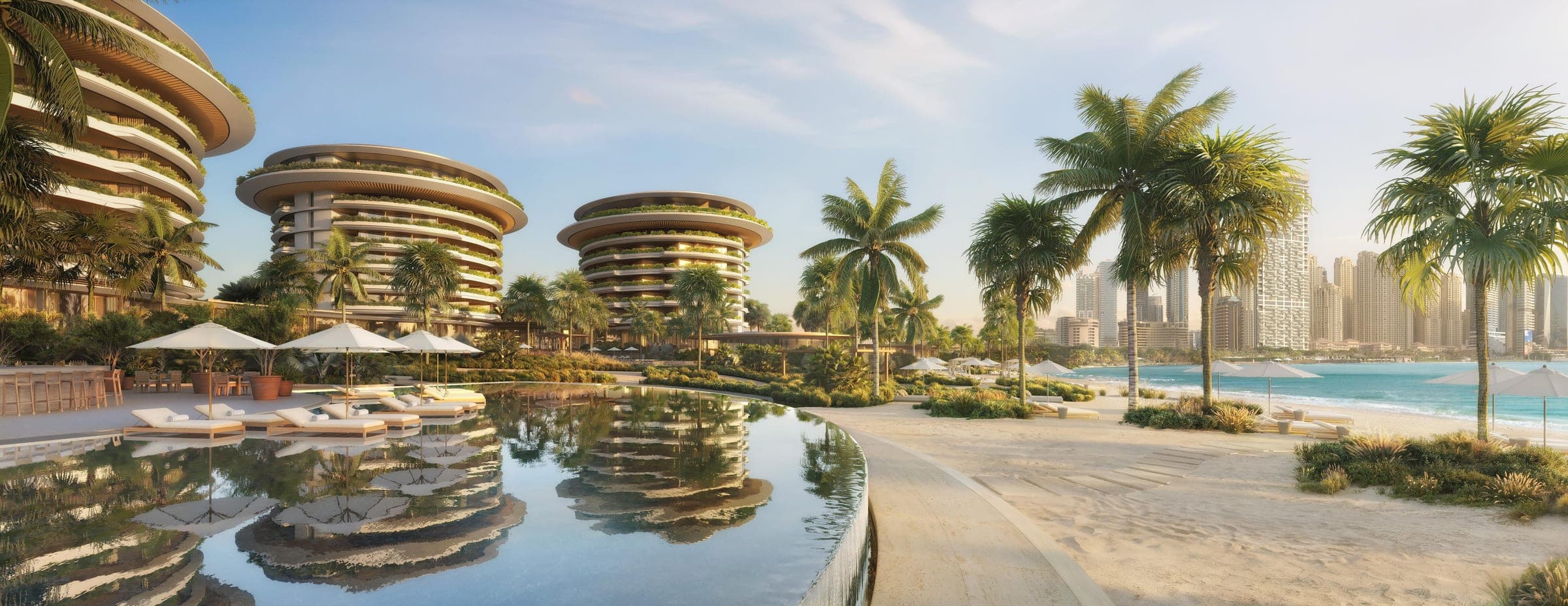 The Dubai Beach EDITION — beach and skyline panorama