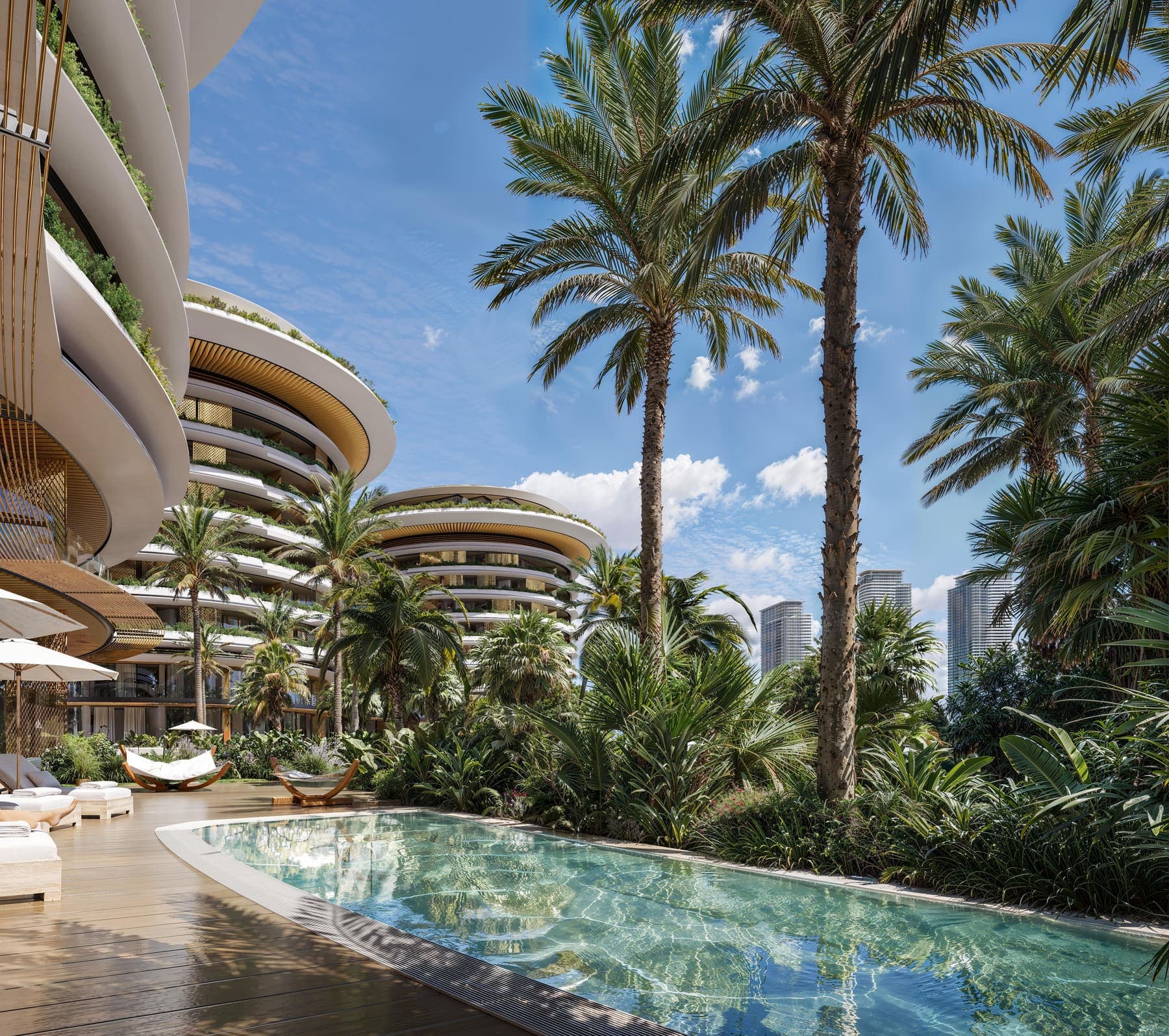 The Dubai Beach EDITION — garden lap pool