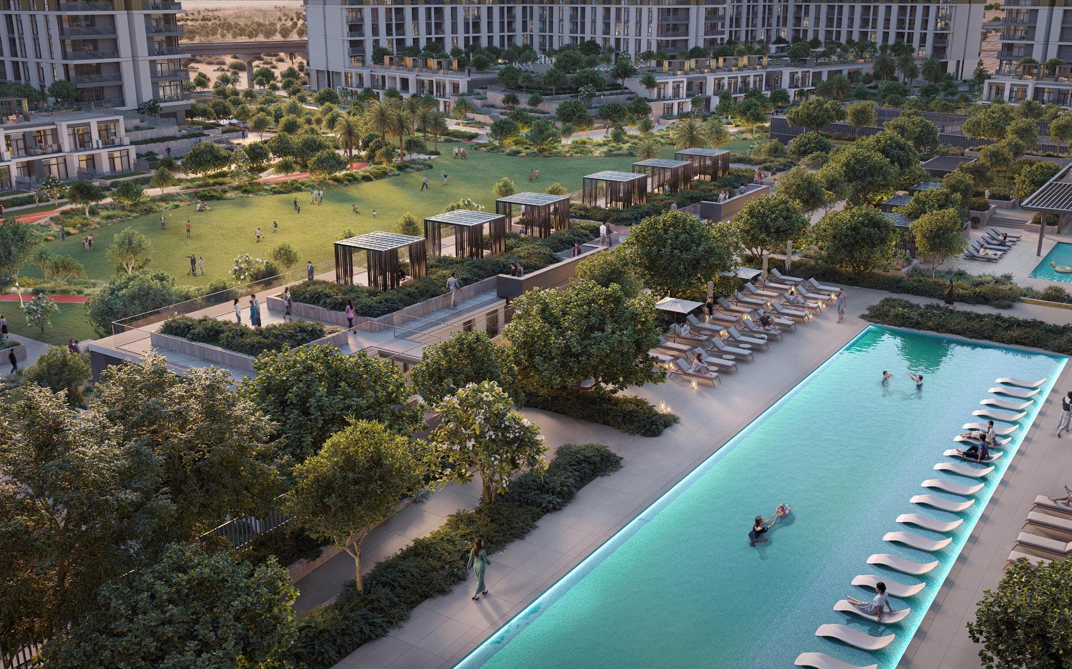 Terra Woods — pool and lawn aerial